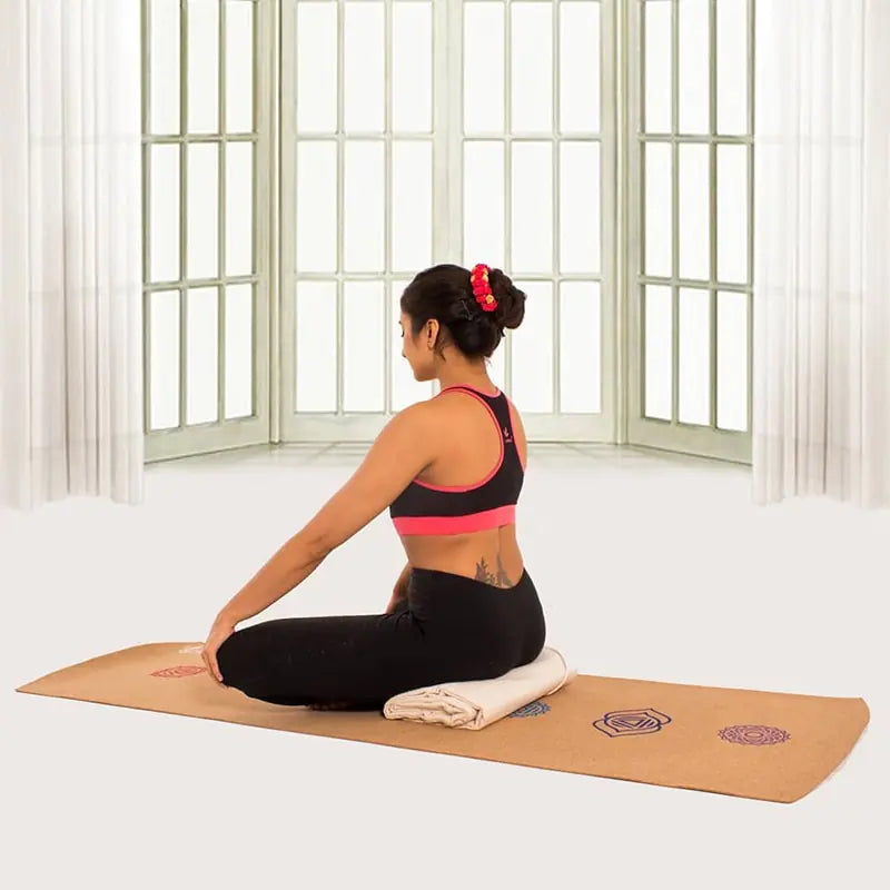 Natural Rubber Yoga Mat TPE with Cork Material - Tivana Wellness