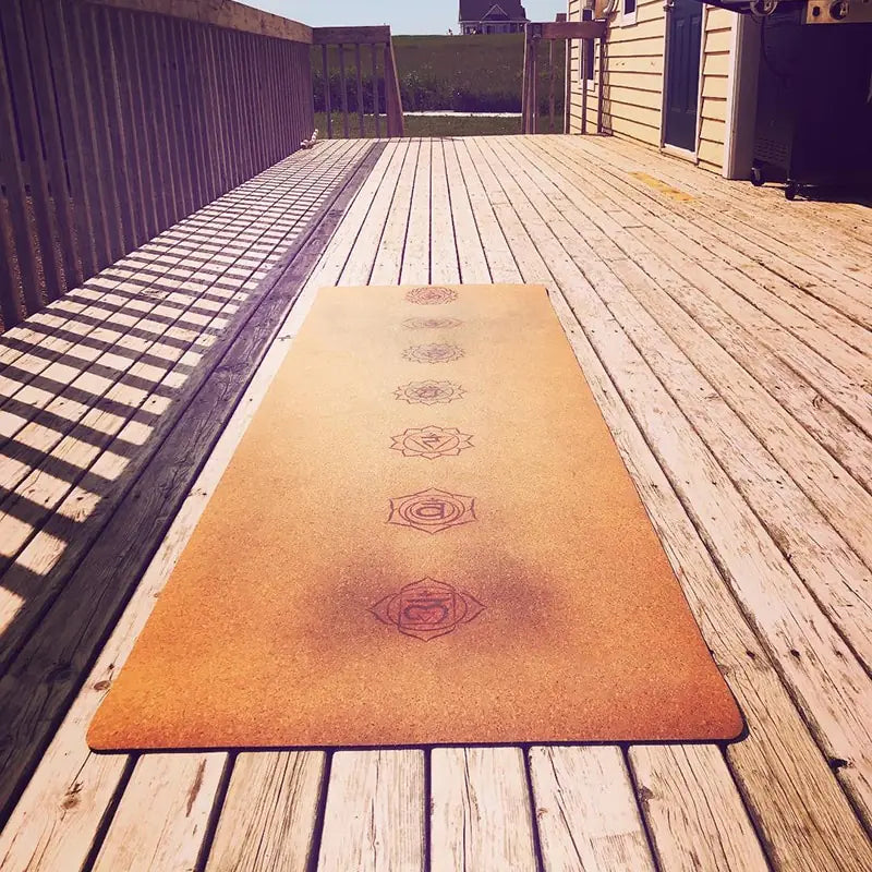 Natural Rubber Yoga Mat TPE with Cork Material - Tivana Wellness